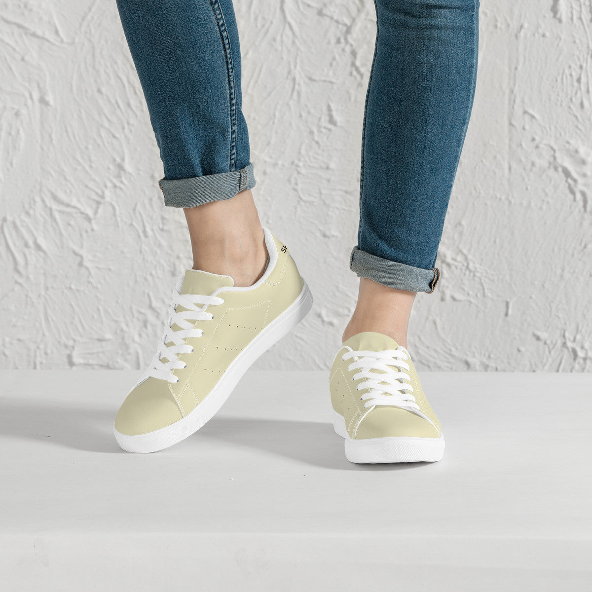 SHAFFERMADE Low-Top Synthetic Leather Sneakers - Beige