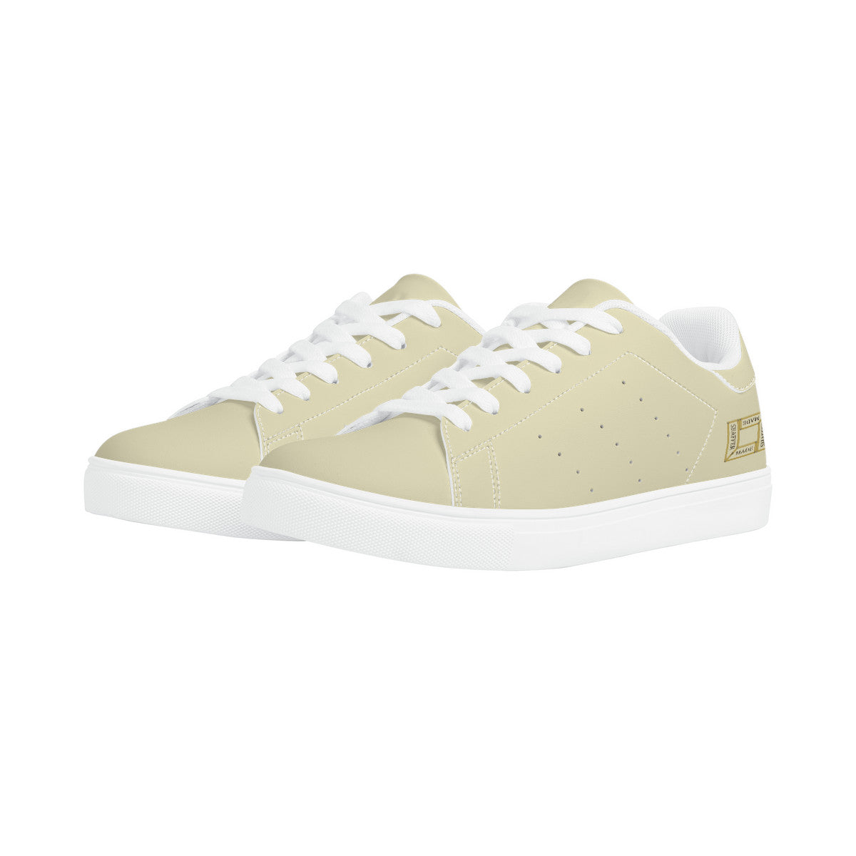 SHAFFERMADE Low-Top Synthetic Leather Sneakers - Beige
